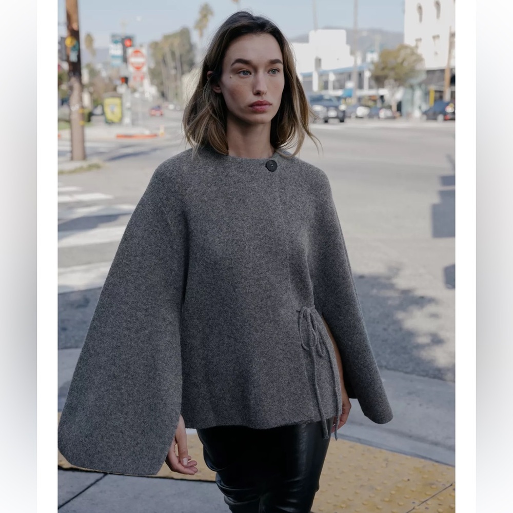 ZARA Kimono Sleeve Cardigan Sweater w Wool. S NWT